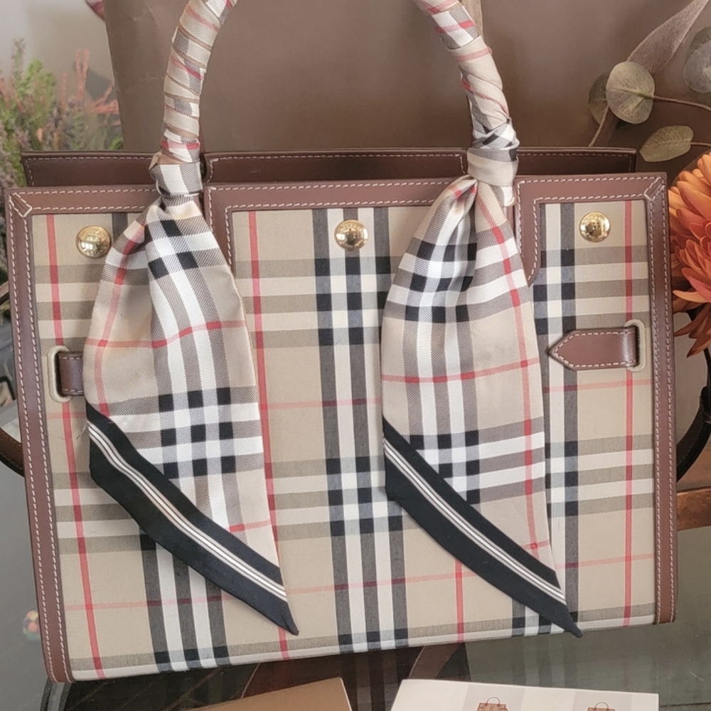 Burberry Beige Checkered Women's Bag